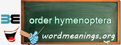 WordMeaning blackboard for order hymenoptera